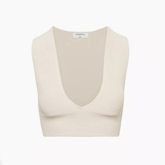 NWOT Aritzia Babaton Sculpt Knit Deep V Tank - Picture 5 of 12